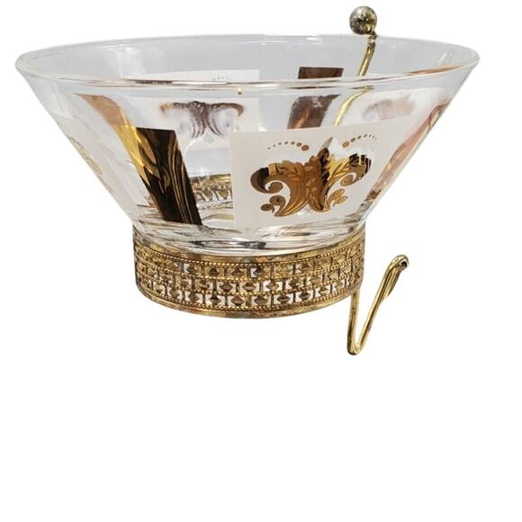 Vintage MCM Anchor Hocking Fleur-de-lis Chips & Dip Bowl Set - Picture 8 of 13